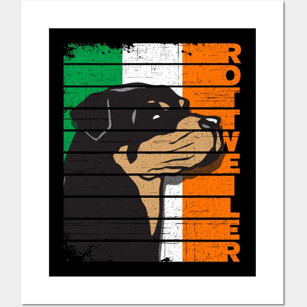 Rottweiler Irish Flag Wall Art by RadStar